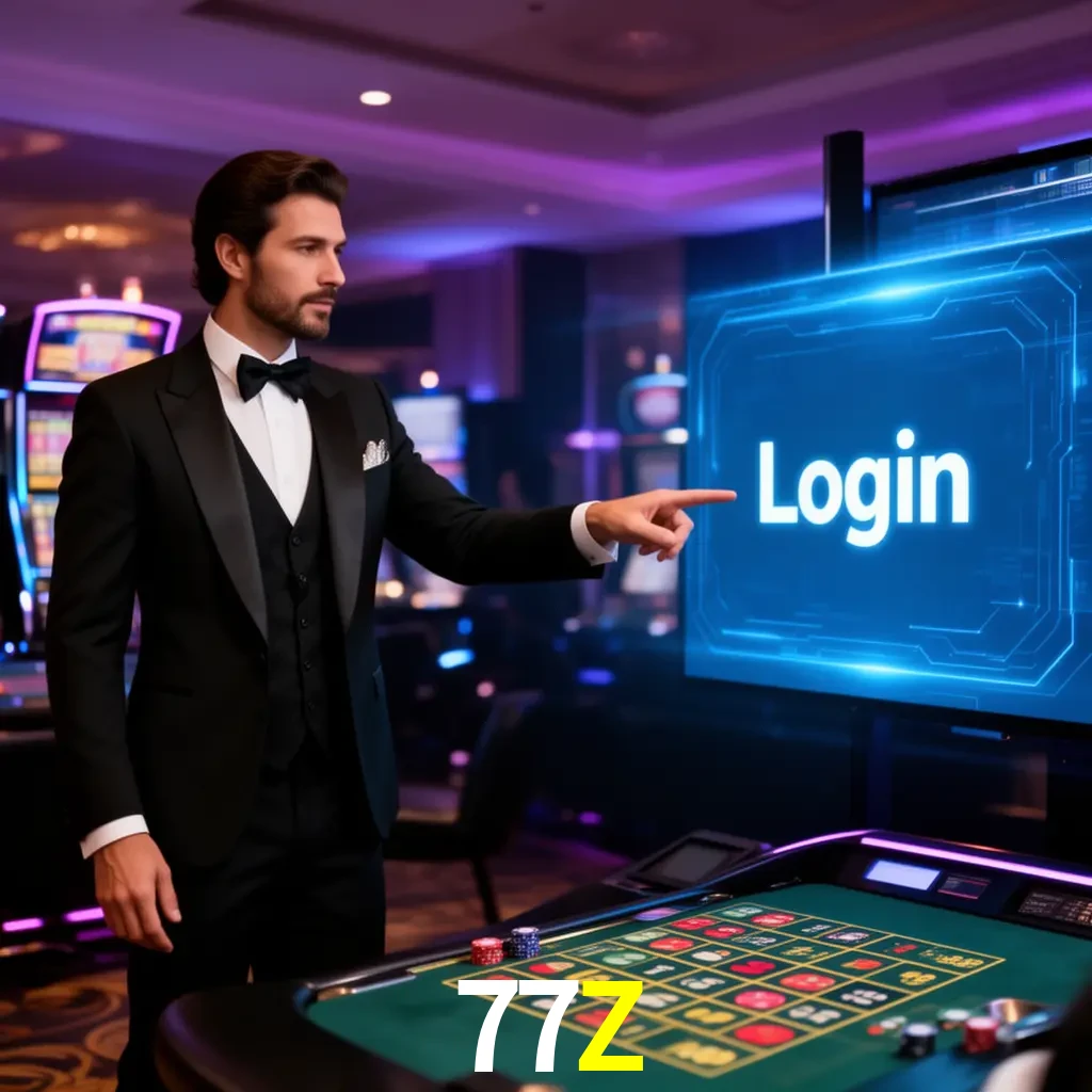 77Z Login - OTP, cuenta y soporte Pantalla 77Z Login con OTP, contraseña, cuenta segura y soporte móvil
